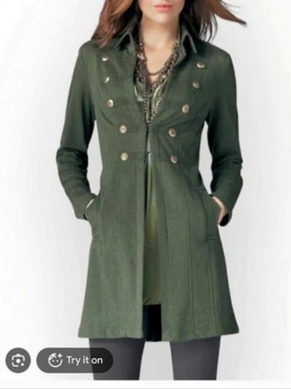 CAbi Cavilleri Military Jacket in Green Small